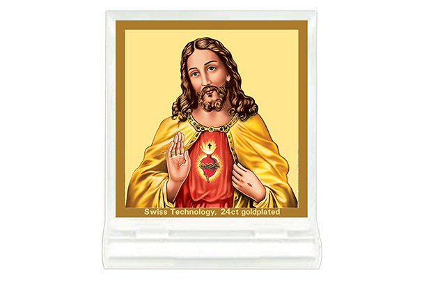 Dashboard Frame Jesus Acrylic 24k Gold Plated