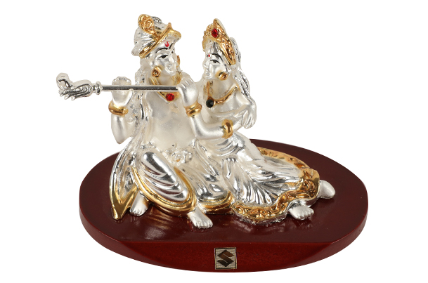 God Idol - Radha Krishna (Resin) | 24k Silver Plated